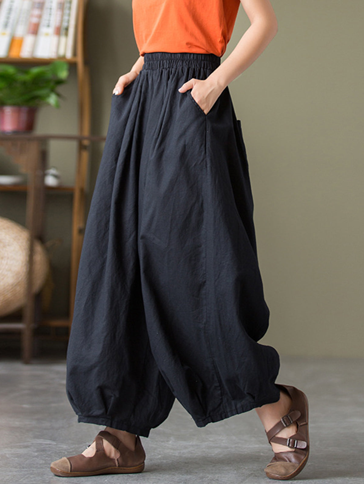 Anna - Pantalon en coton ample avec poches