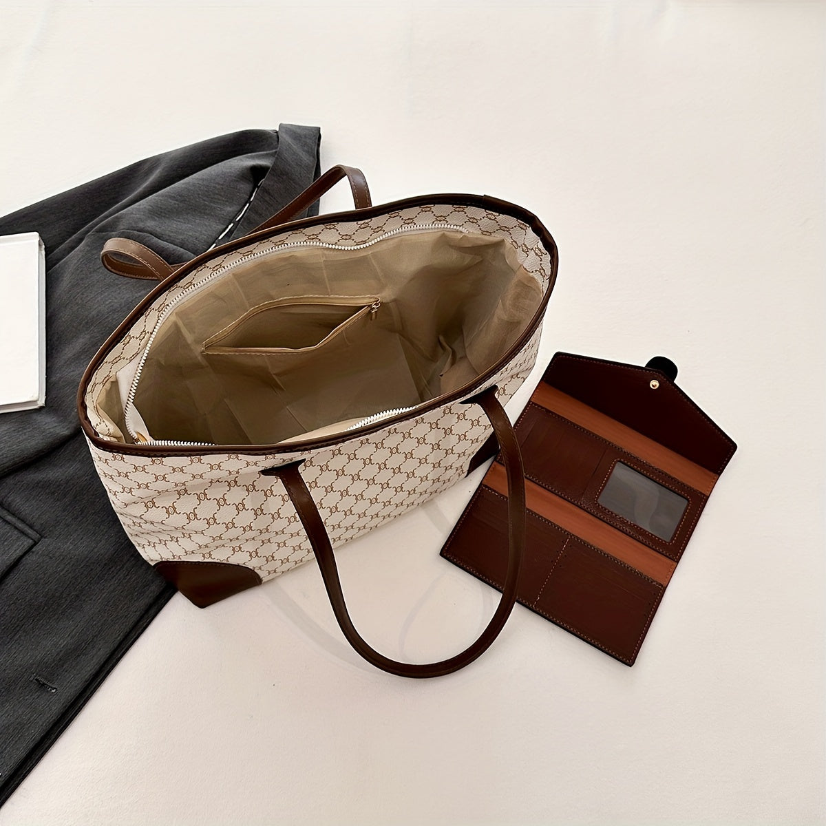 Elara - Sac à Main Vintage Élégant et Classique à Deux Pièces avec Portefeuille Assorti