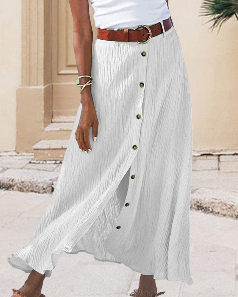 Georgiana - Jupe maxi à couleur unie et design fluide