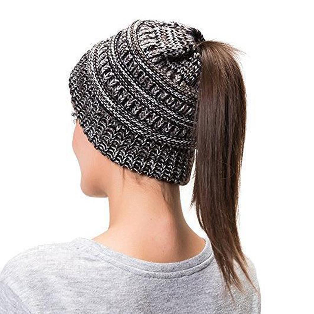 Éloïse - Bonnet en Tricot avec Ouverture pour Queue de Cheval