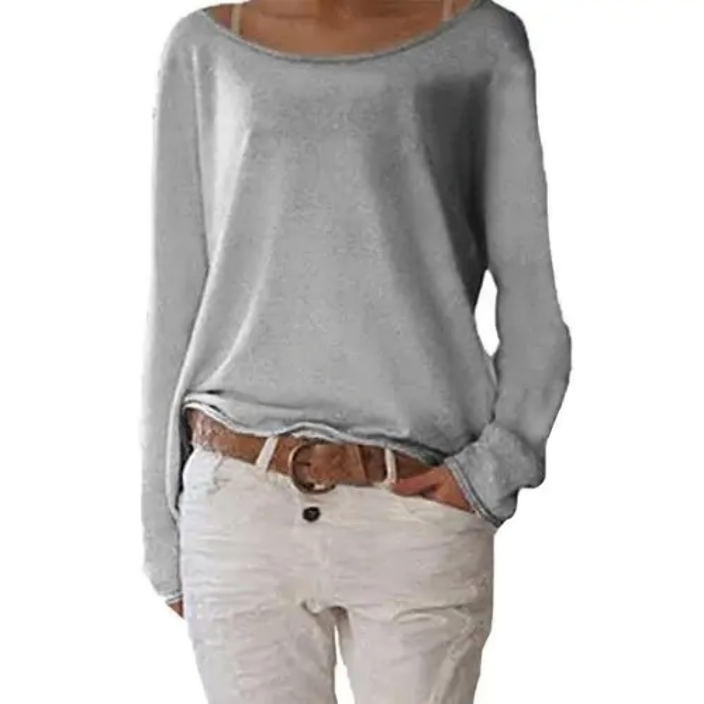 Moda - Pull Jaune en Laine à col Rond Simple et Ajusté Pour Femme