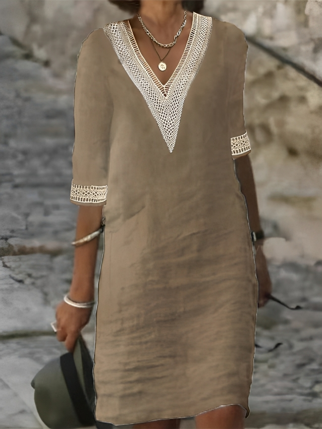 Eva – Robe à col en V pour femme