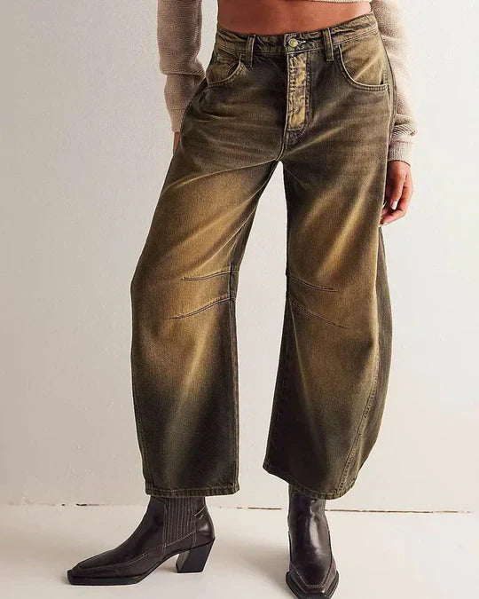Emma - Jean barrel à taille mi-haute pour femmes