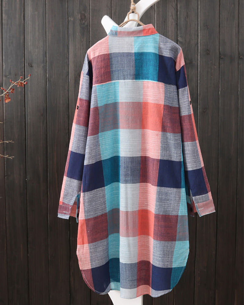 Zolla - Chemise à Carreaux avec Manches Longues
