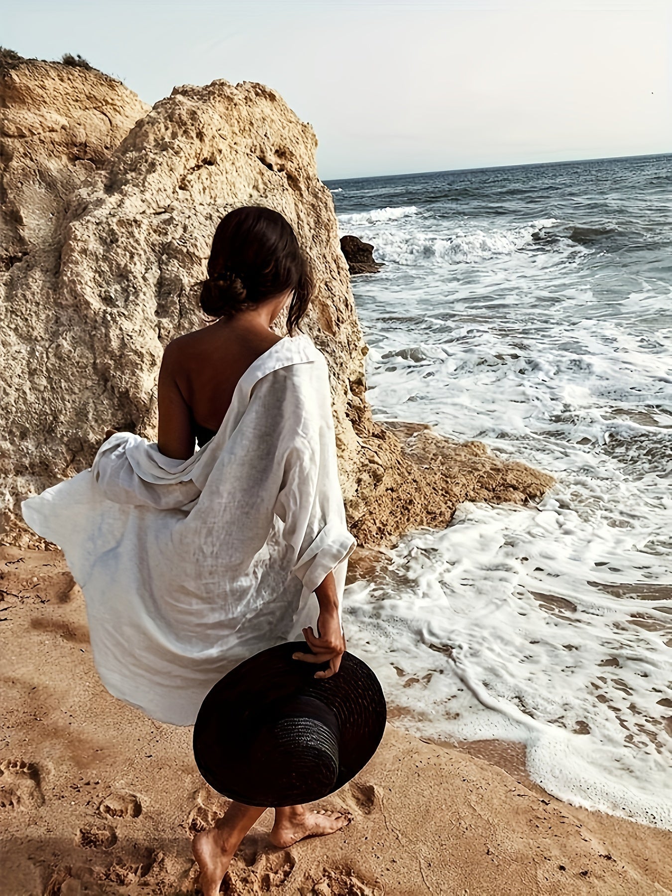 Sienna - Robe chemise décontractée en lin pour femmes idéale pour la plage