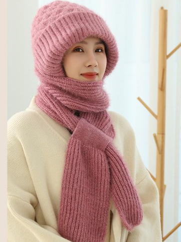 Amandine - Ensemble d'Hiver Mohair Doux avec Bonnet et Écharpe