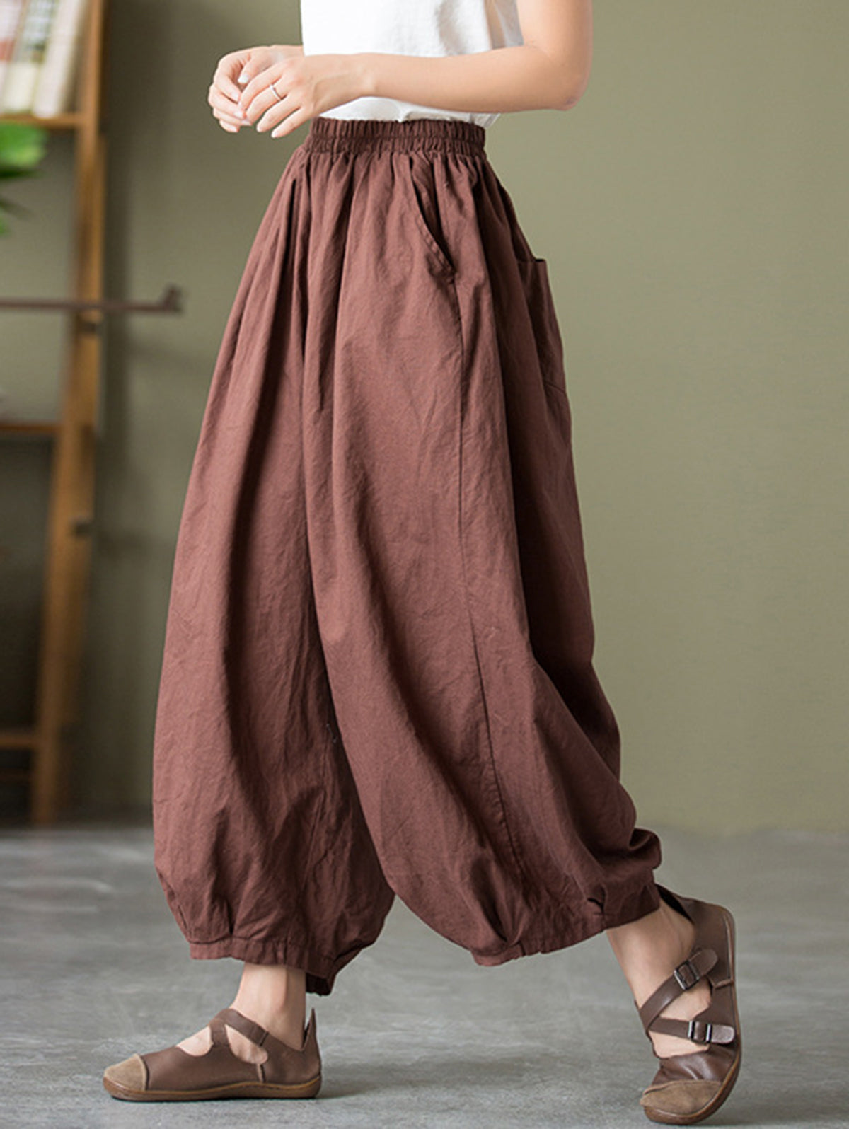 Anna - Pantalon en coton ample avec poches