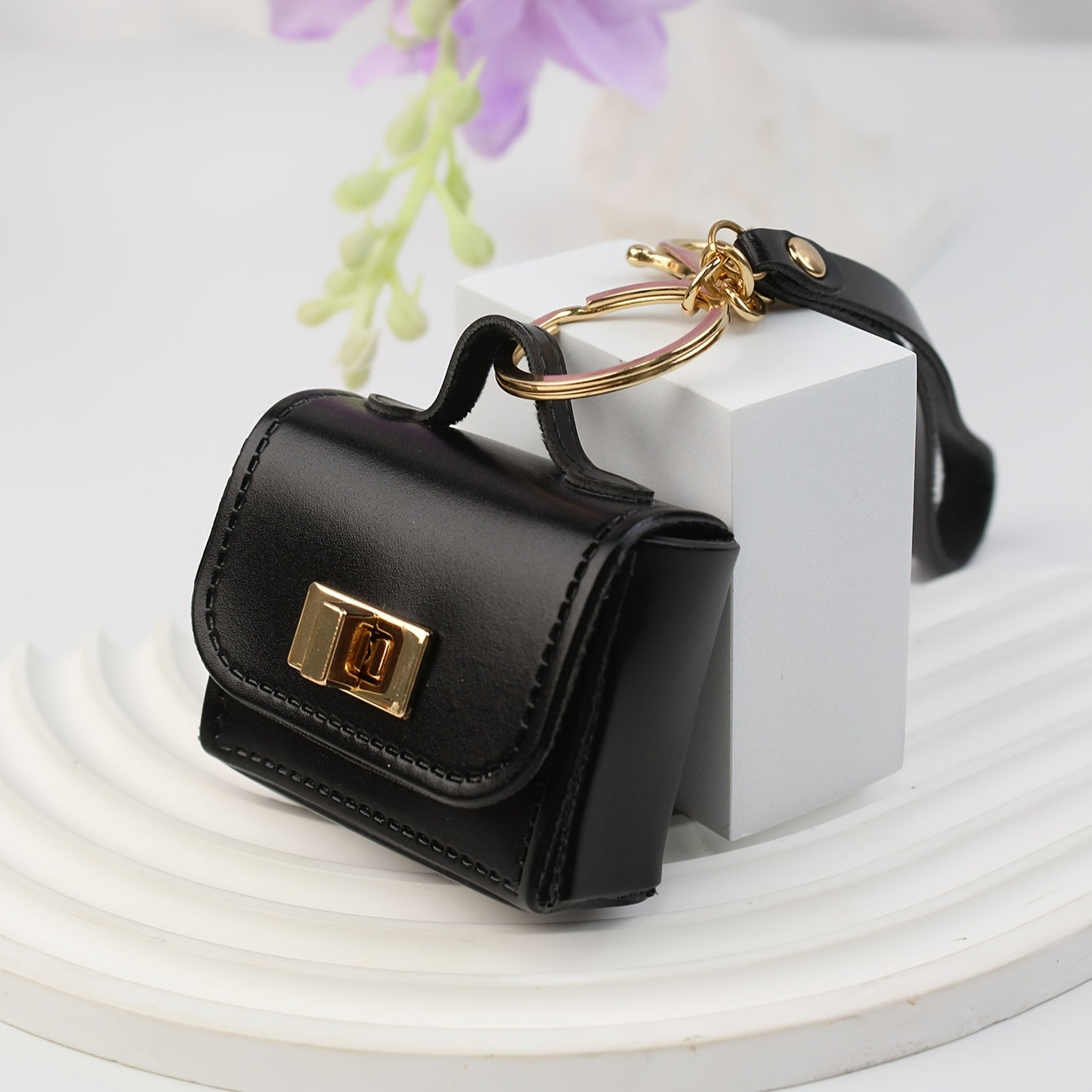 Manon - Porte-clés Sac en Cuir avec Fermeture à Boucle