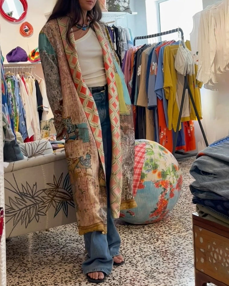 Néréa - Manteau Long Patchwork
