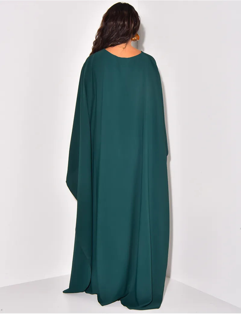 Ava - Robe maxi à manches cape