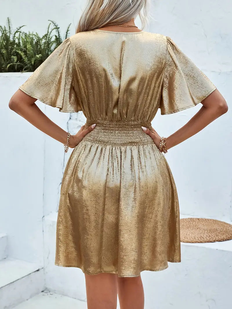 Camille - Robe de fête dorée pour toutes les occasions