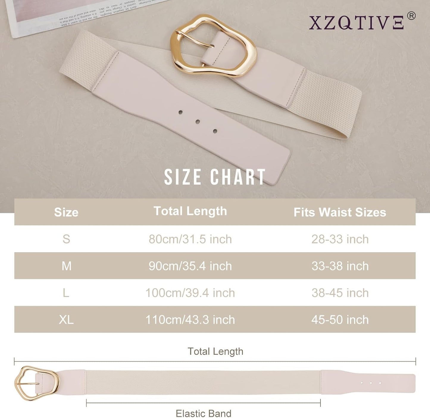 Margaux - Ceinture élastique large avec design abstrait pour femmes