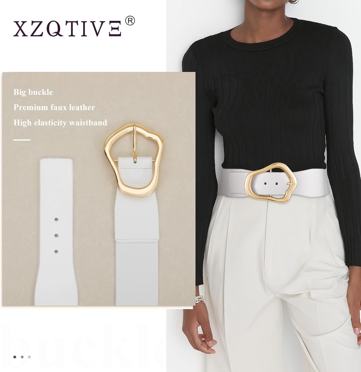 Margaux - Ceinture élastique large avec design abstrait pour femmes
