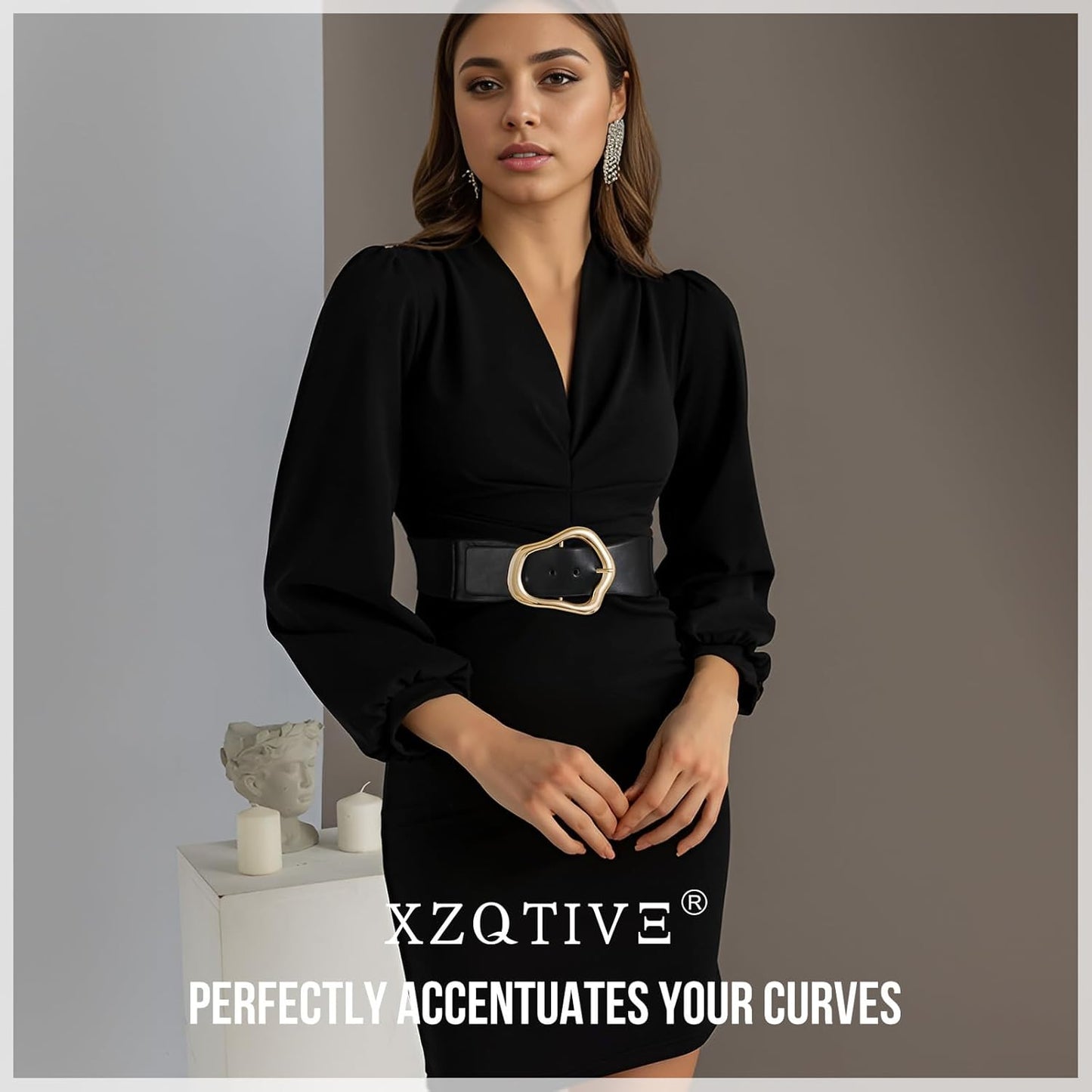 Margaux - Ceinture élastique large avec design abstrait pour femmes
