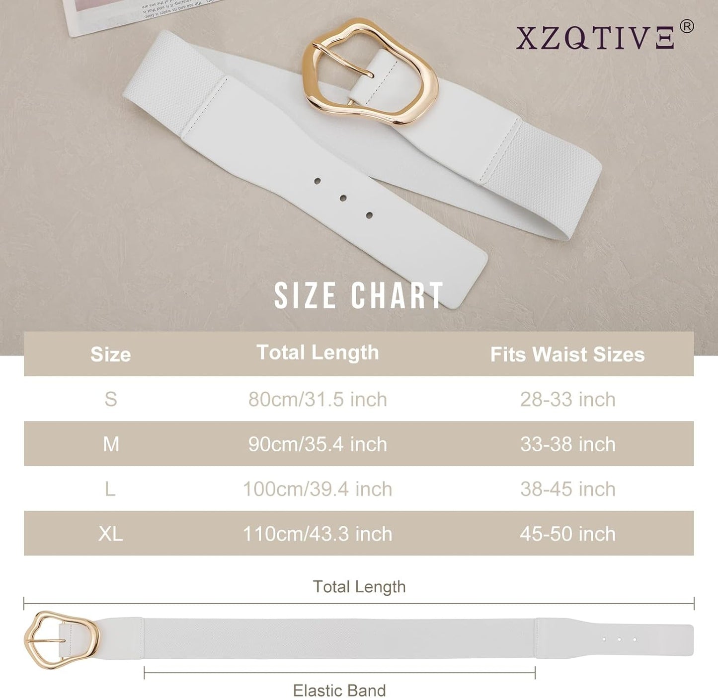 Margaux - Ceinture élastique large avec design abstrait pour femmes