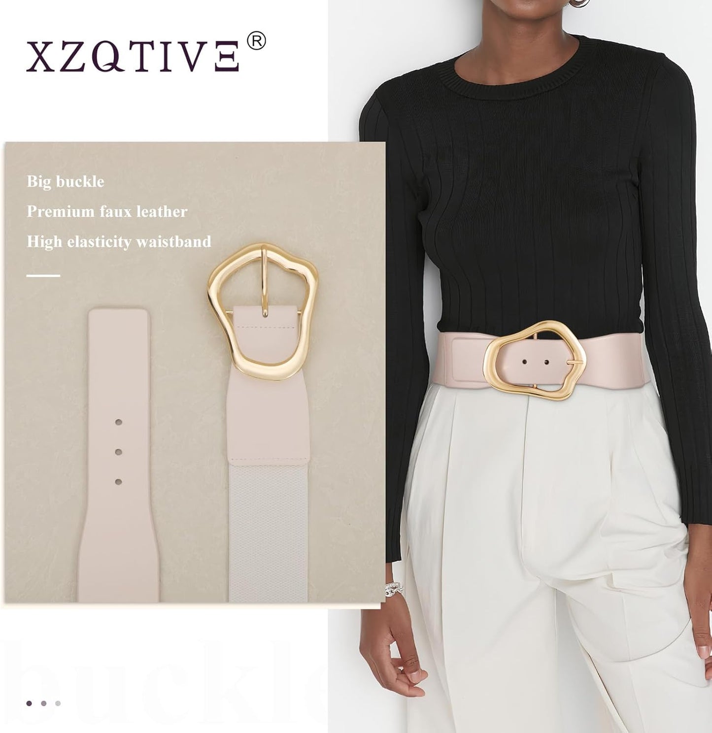 Margaux - Ceinture élastique large avec design abstrait pour femmes