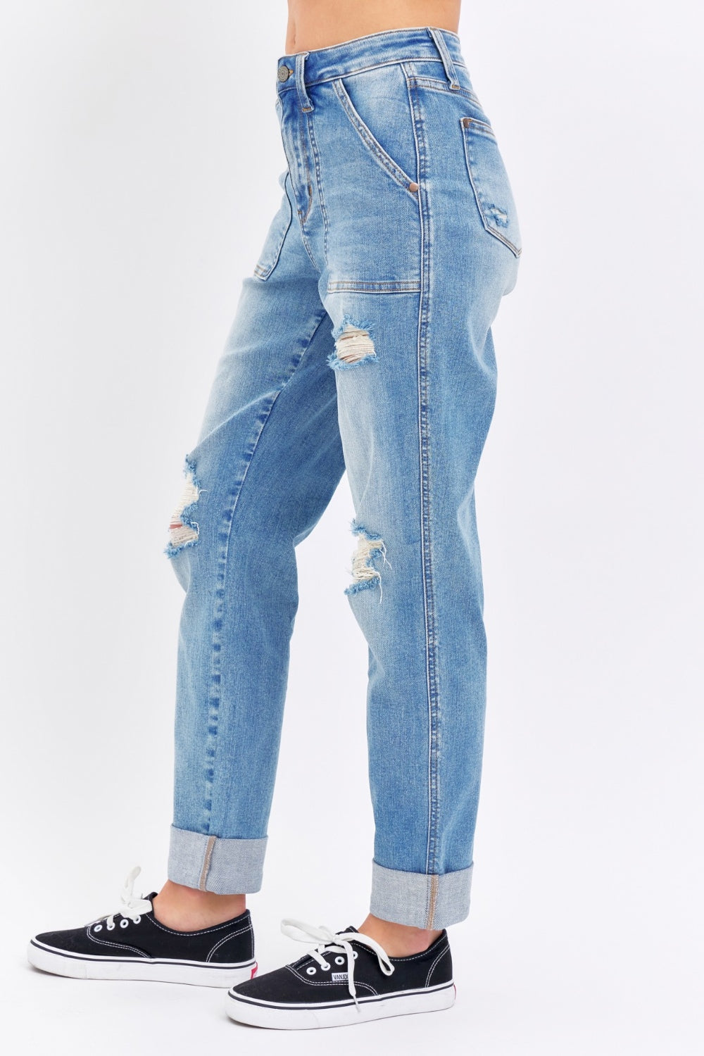 Stacy – Jeans Droits avec Poches à Patte