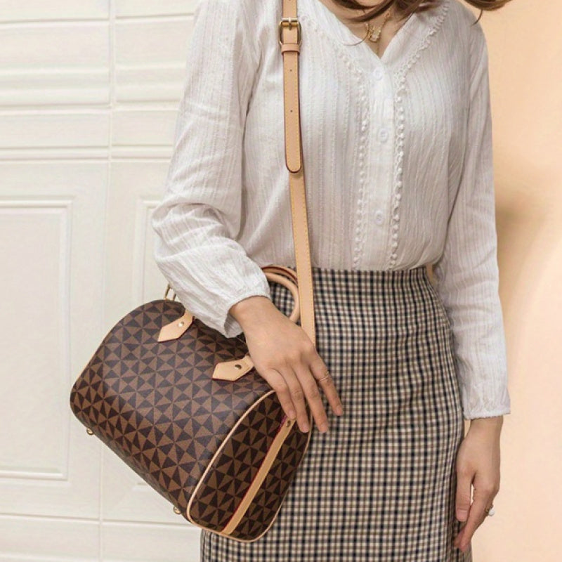 Leora - Sac à Bandoulière et Sac à Main Vintage Mode avec Motif Géométrique