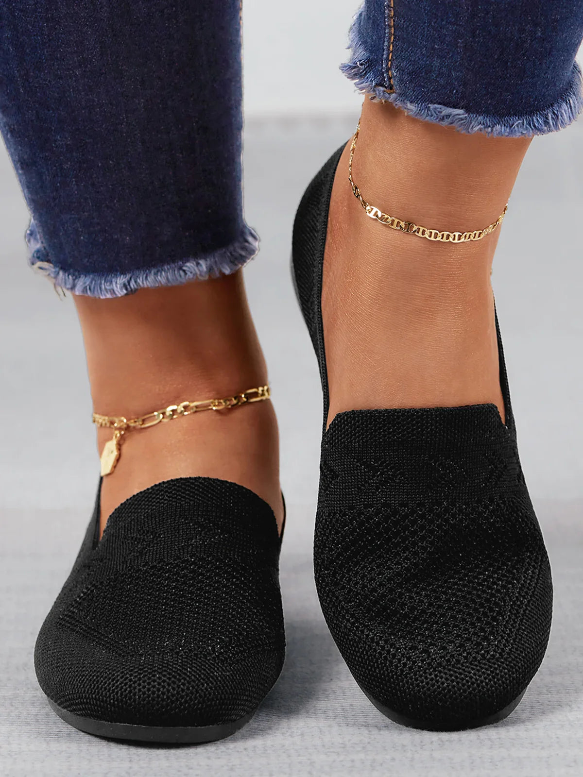 Olivia - Sandales en Maille Ademend Mocassins à Semelle Plate pour l'Été Idéales pour de Longues Promenades