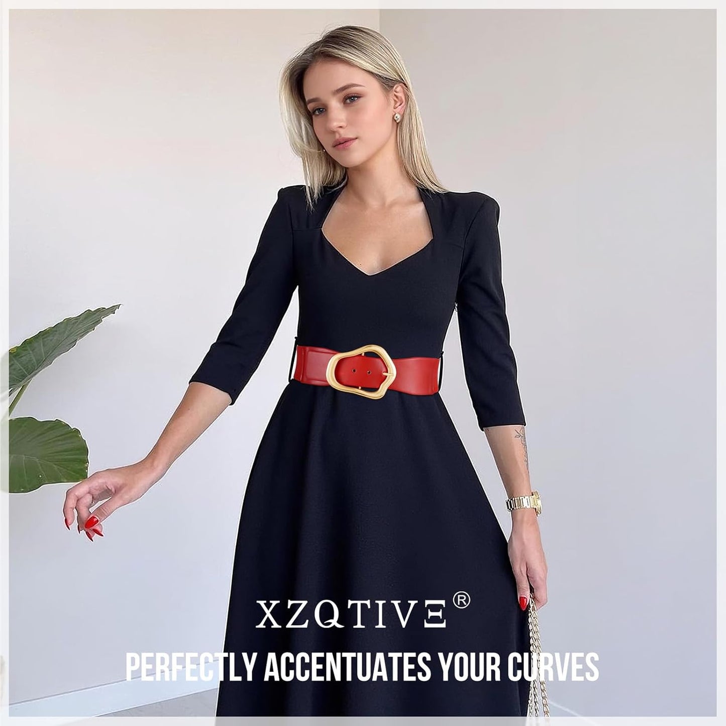 Margaux - Ceinture élastique large avec design abstrait pour femmes