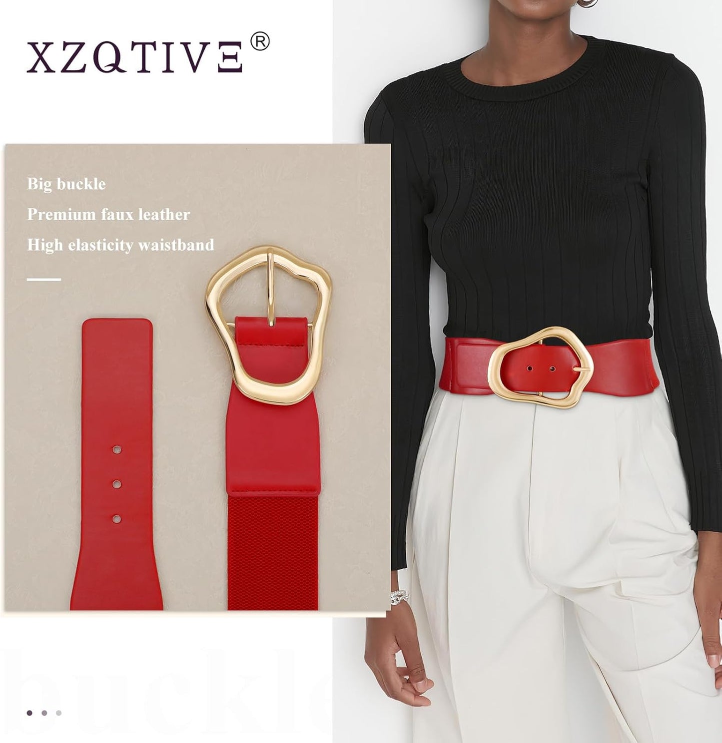 Margaux - Ceinture élastique large avec design abstrait pour femmes