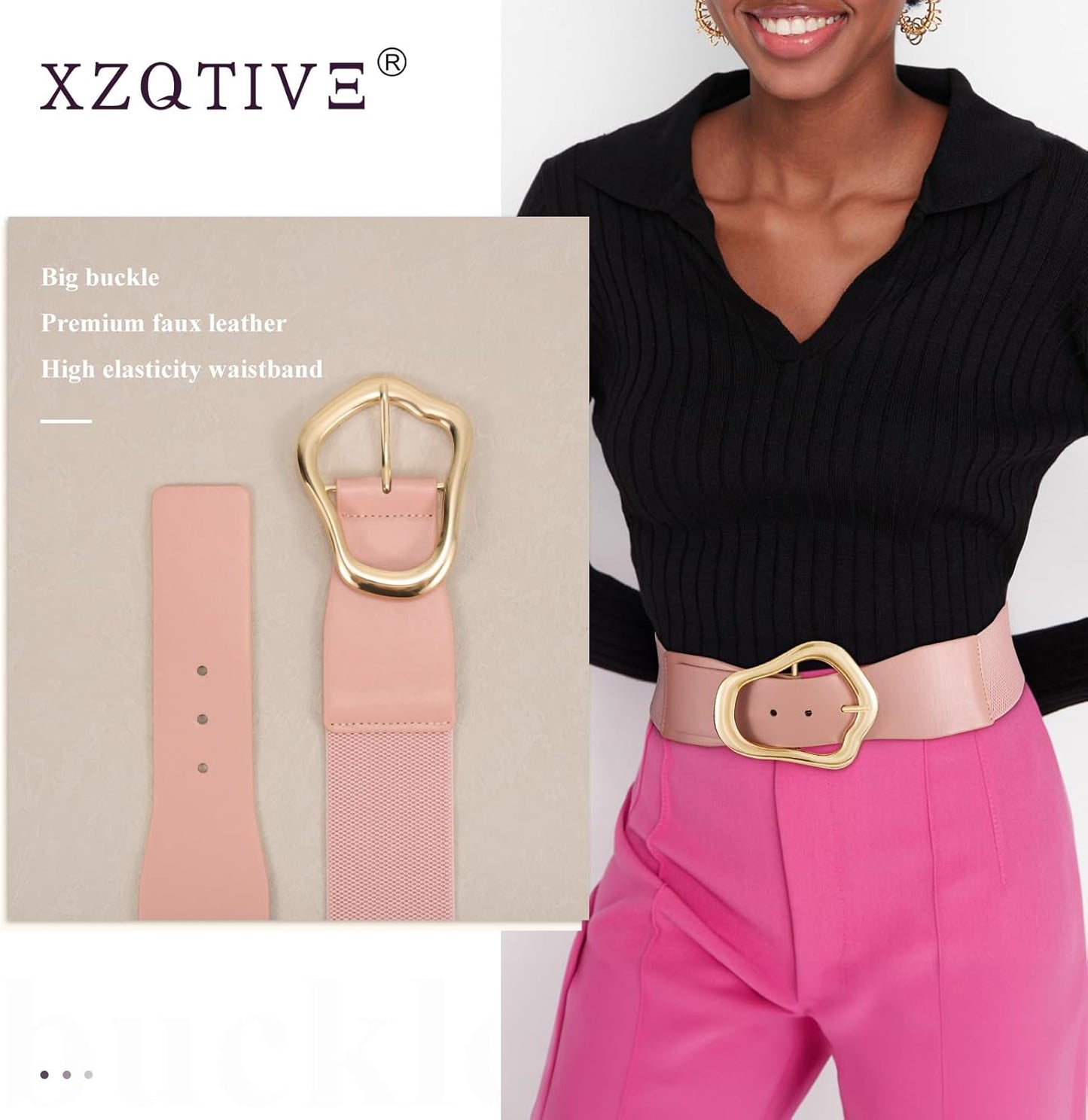 Margaux - Ceinture élastique large avec design abstrait pour femmes