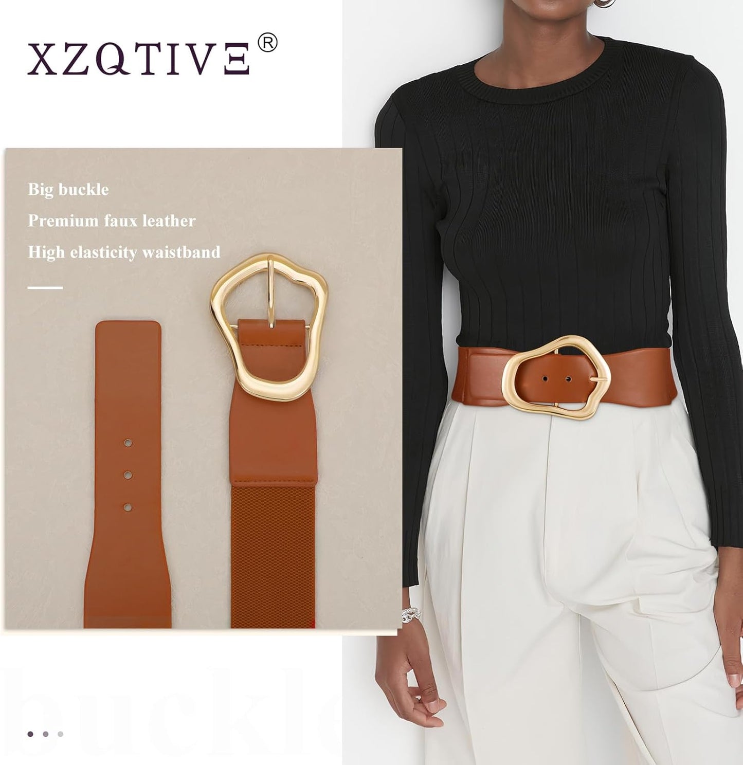 Margaux - Ceinture élastique large avec design abstrait pour femmes