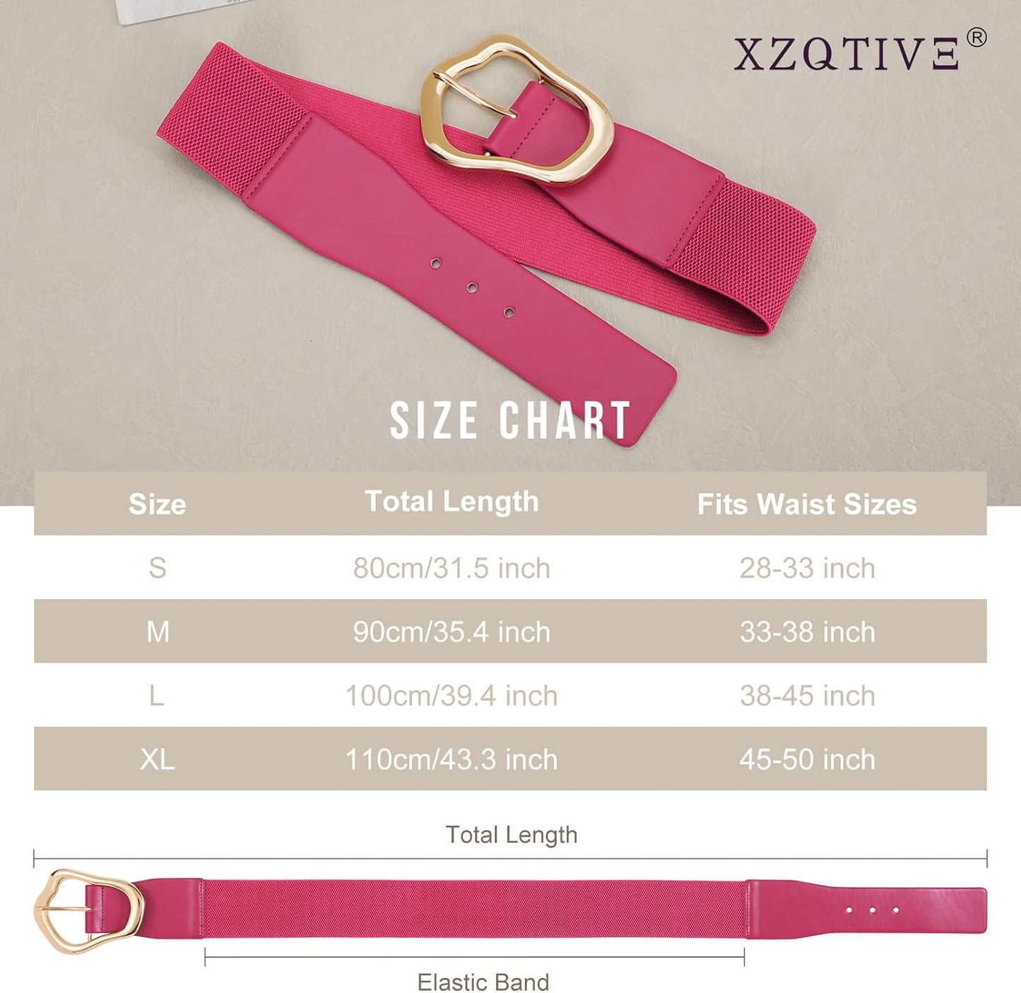 Margaux - Ceinture élastique large avec design abstrait pour femmes