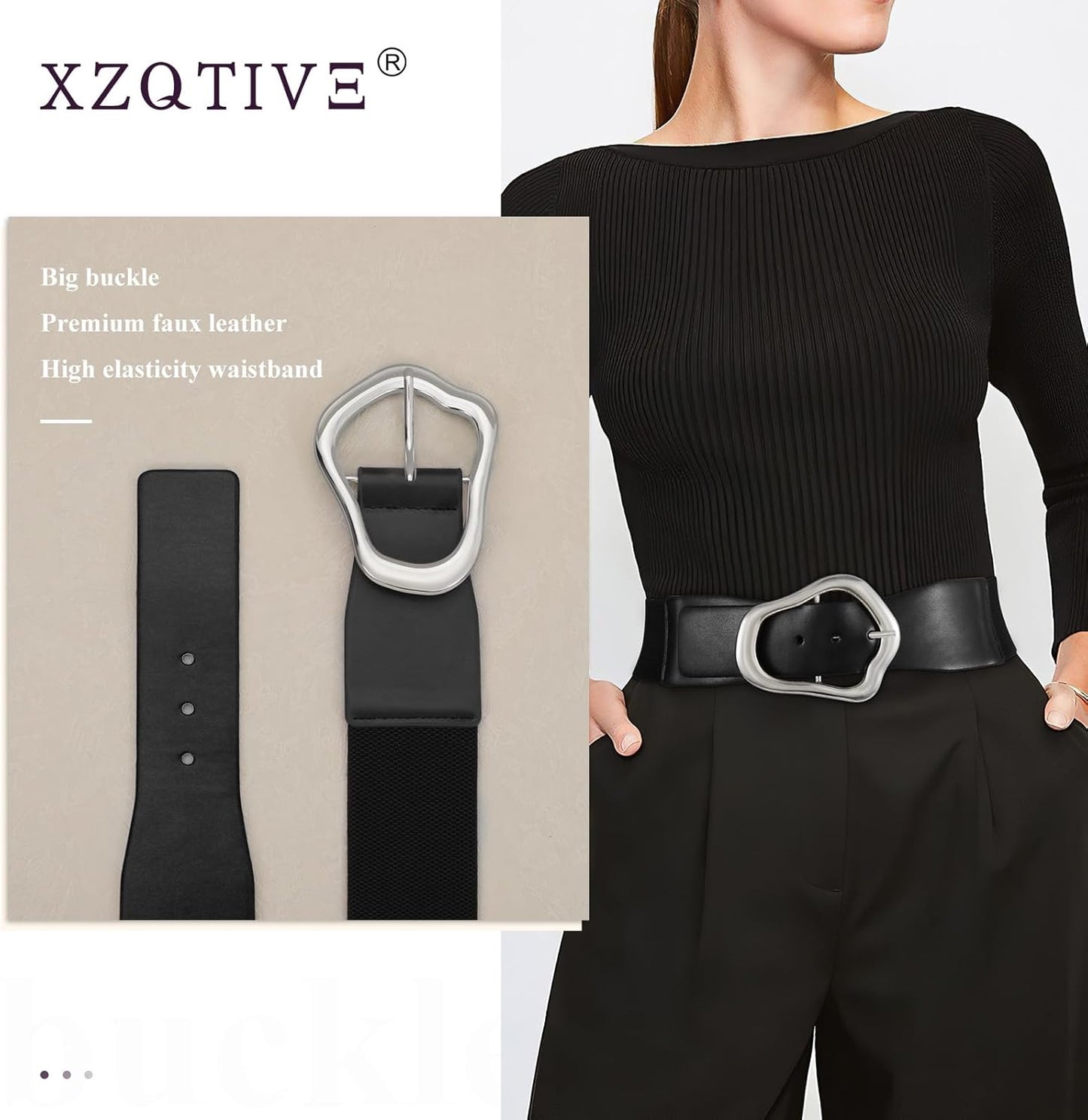Margaux - Ceinture élastique large avec design abstrait pour femmes