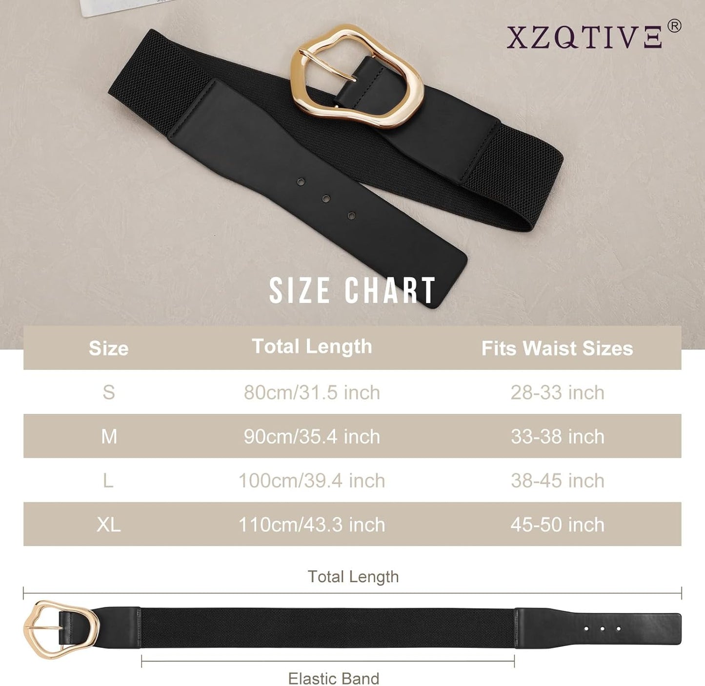 Margaux - Ceinture élastique large avec design abstrait pour femmes
