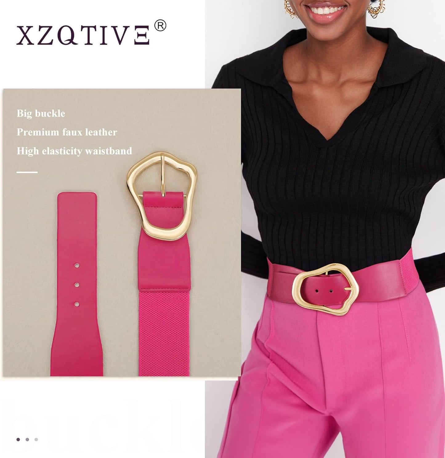 Margaux - Ceinture élastique large avec design abstrait pour femmes