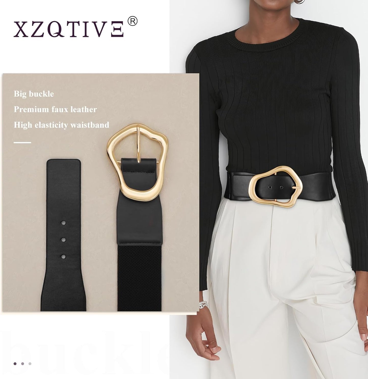 Margaux - Ceinture élastique large avec design abstrait pour femmes