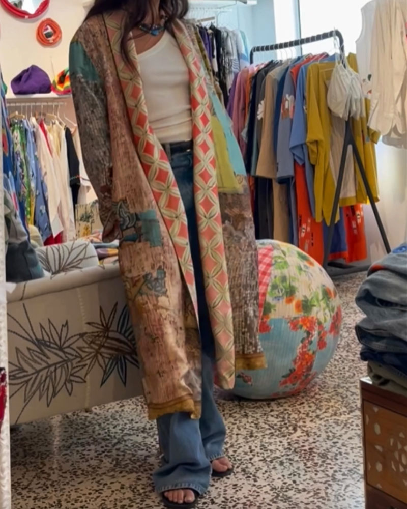 Néréa - Manteau Long Patchwork