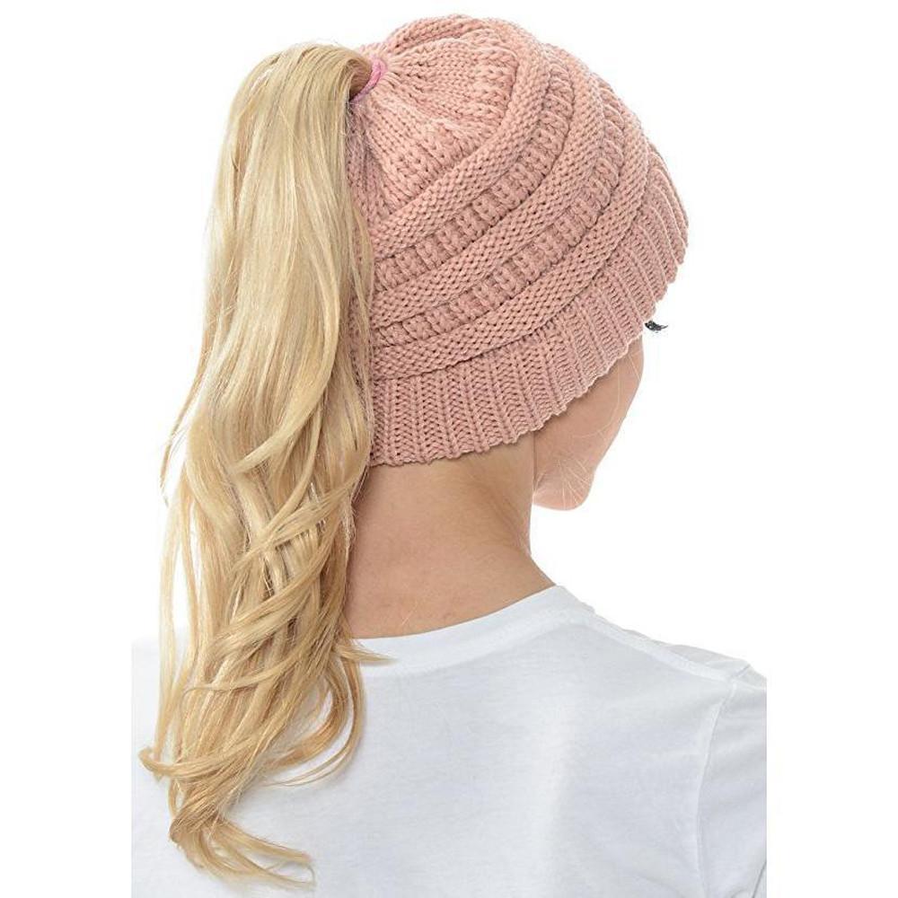 Éloïse - Bonnet en Tricot avec Ouverture pour Queue de Cheval