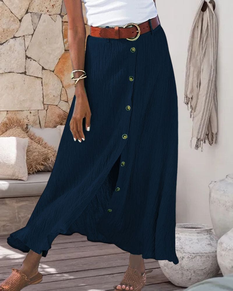 Georgiana - Jupe maxi à couleur unie et design fluide