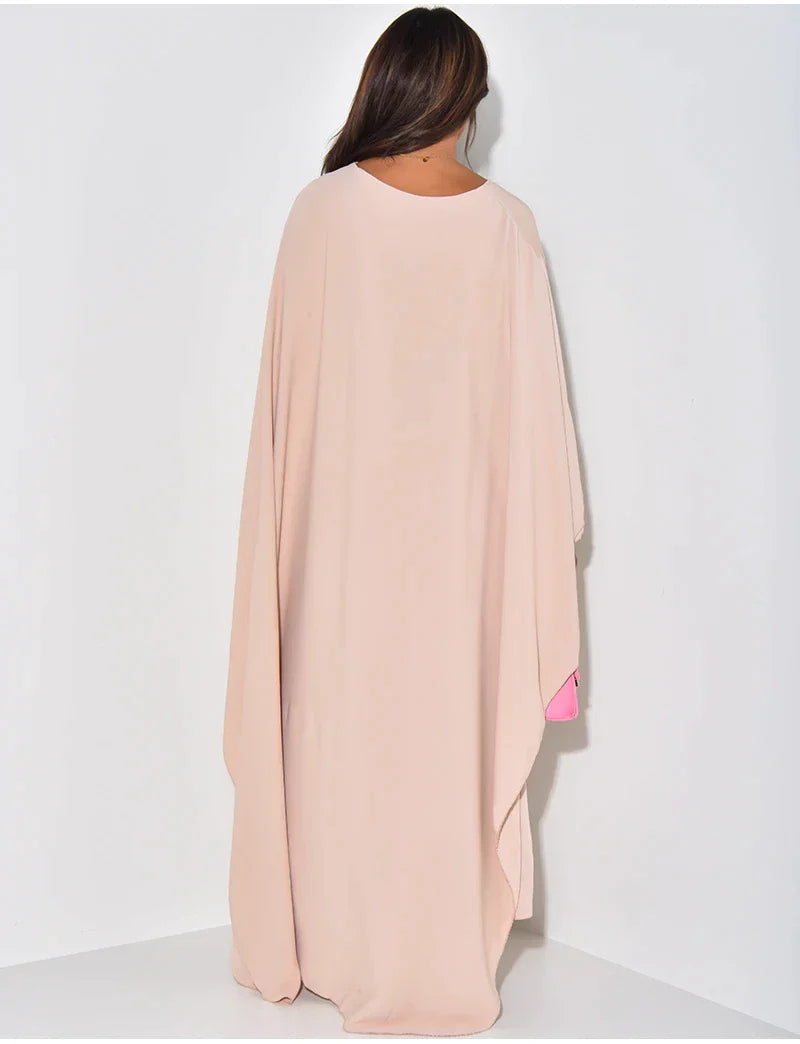 Ava - Robe maxi à manches cape