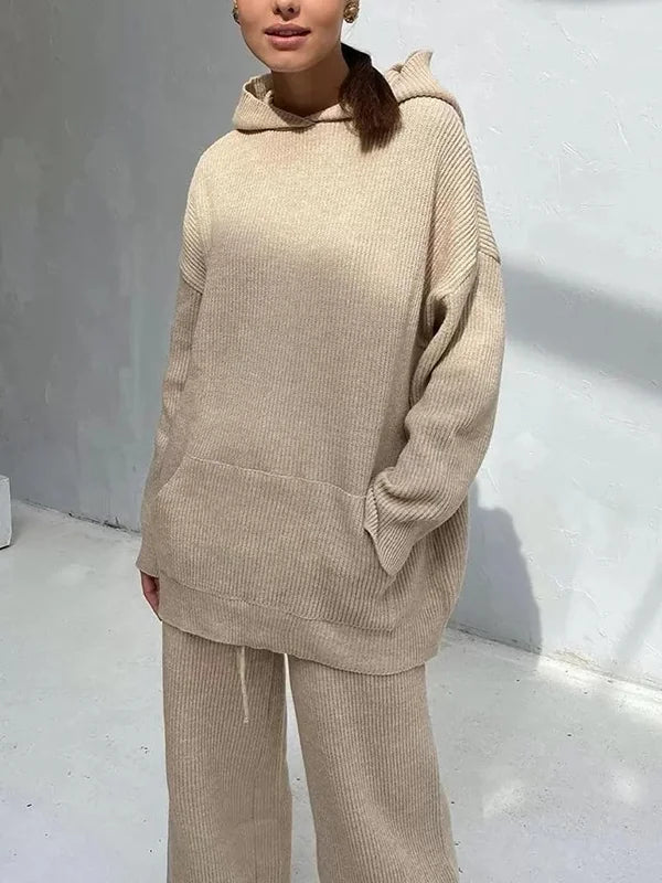Gildas - Ensemble hoodie rayé de luxe pour femme