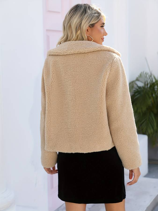 Oaklynn - Veste en Fausse Fourrure Beige Pour un Confort élégant