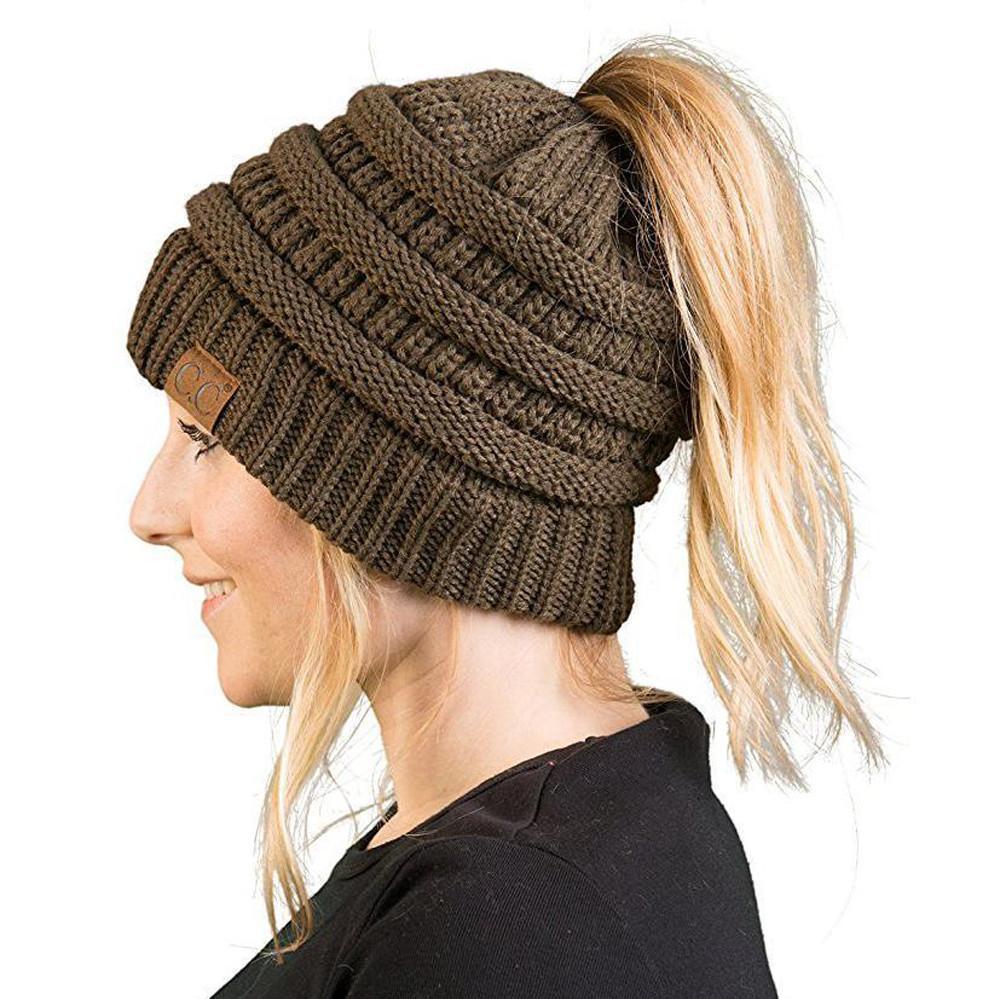 Éloïse - Bonnet en Tricot avec Ouverture pour Queue de Cheval