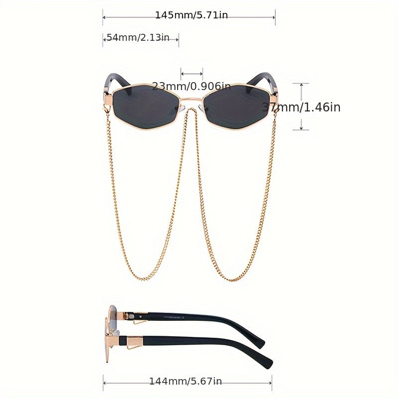 Elowen - Lunettes de Soleil Tendance avec Chaîne Dorée