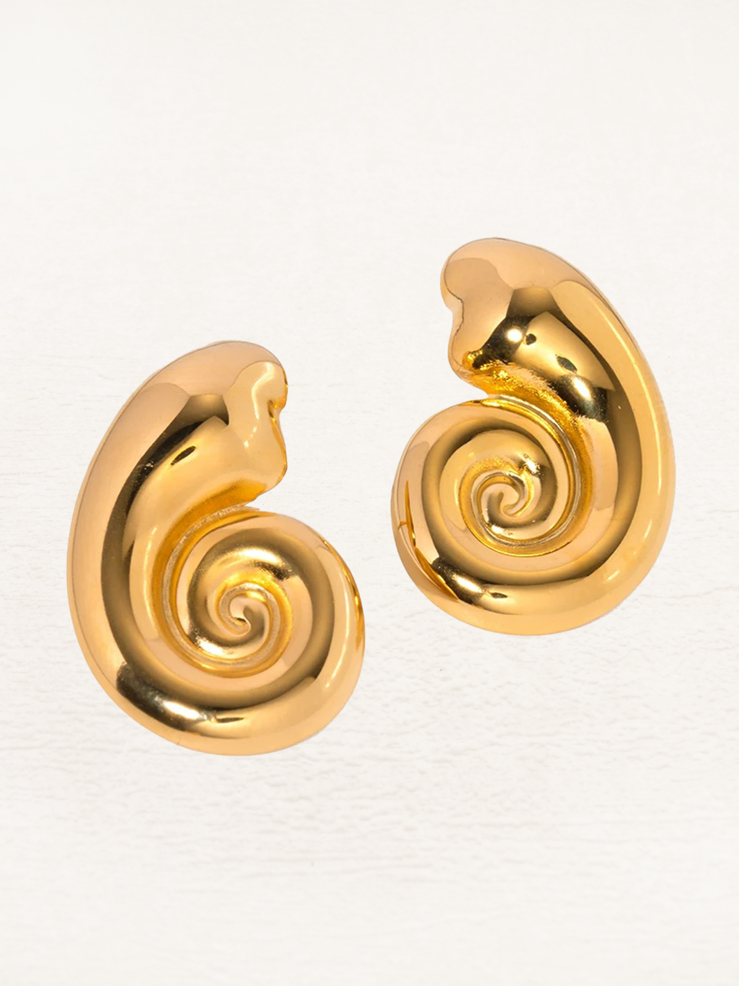 Cyrielle - Boucles d'Oreilles Statement Spirale Conch en Or
