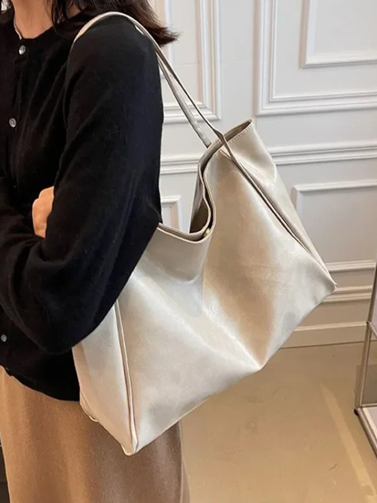 Romy - Grand Sac à Main en Cuir pour Femme | Sac à Main | Shopper Crème