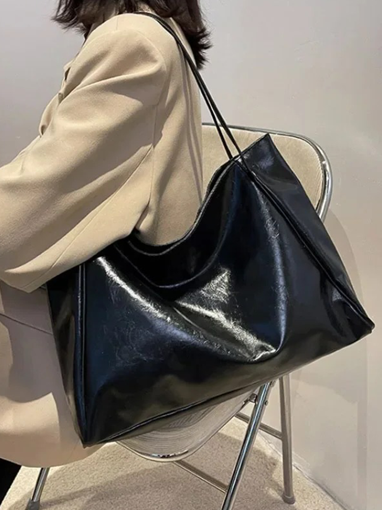 Léonie - Grand Sac à Main en Cuir pour Femme | Sac à Main | Shopper Noir