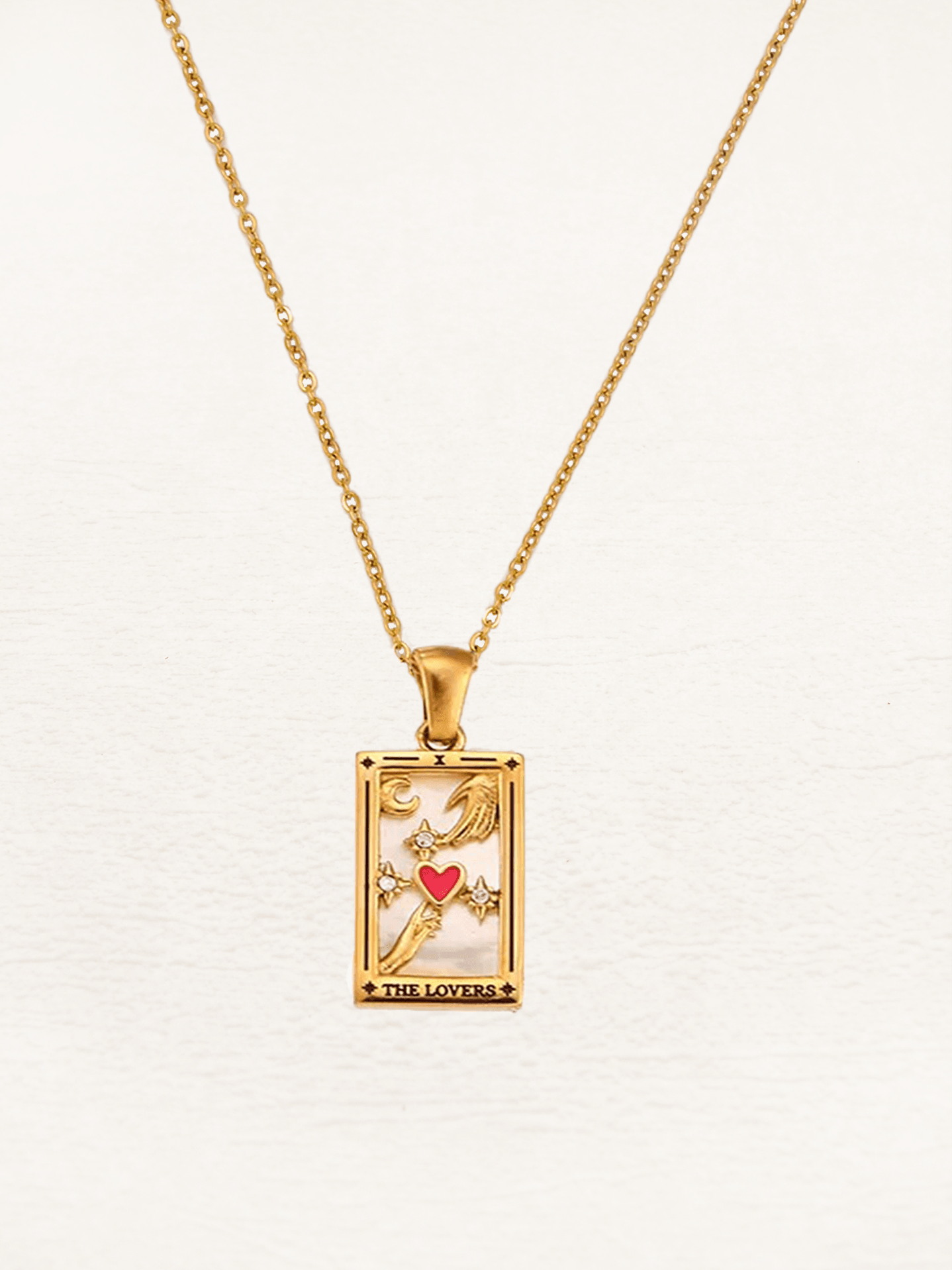 Léonie - Collier Amoureux Carte Tarot Or