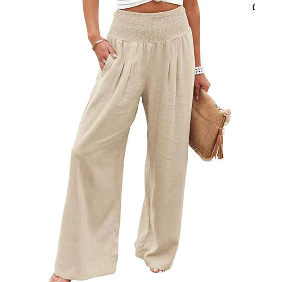 Maëlle - Pantalon Taille Haute à Jambes Évasées
