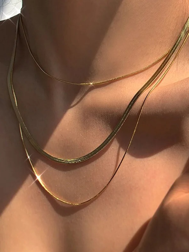Camille - Collier Chaîne Serpent Laagse Or