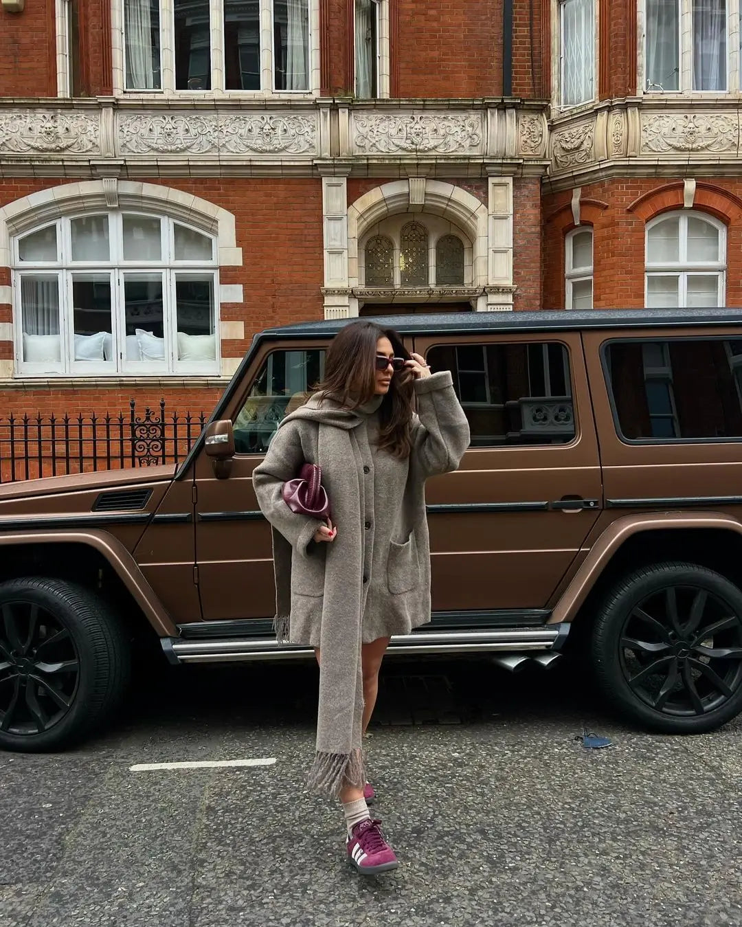 Esmeralda - Manteau Oversize Confortable avec Écharpe Assortie pour une Élégance Sans Effort