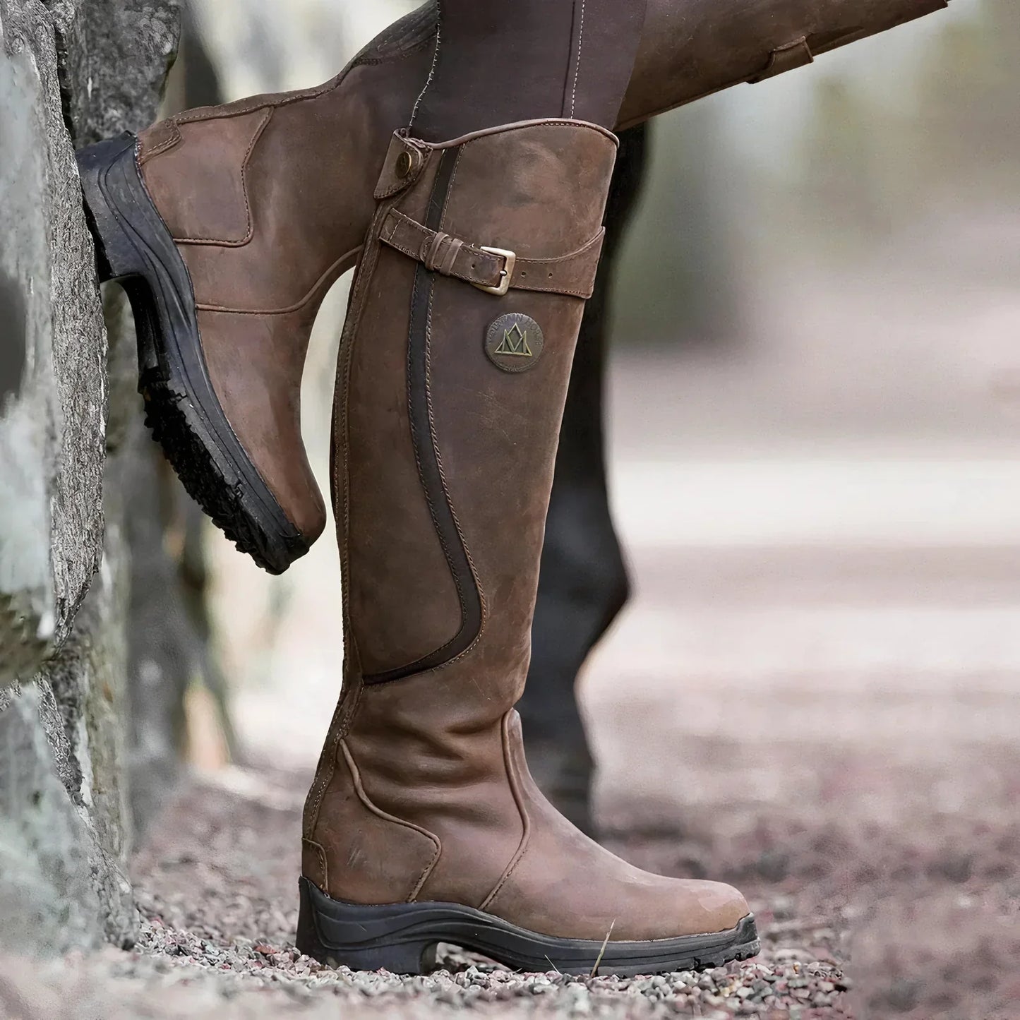 Wouter - Bottes Imperméables à la Mode avec Boucles Sous le Genou