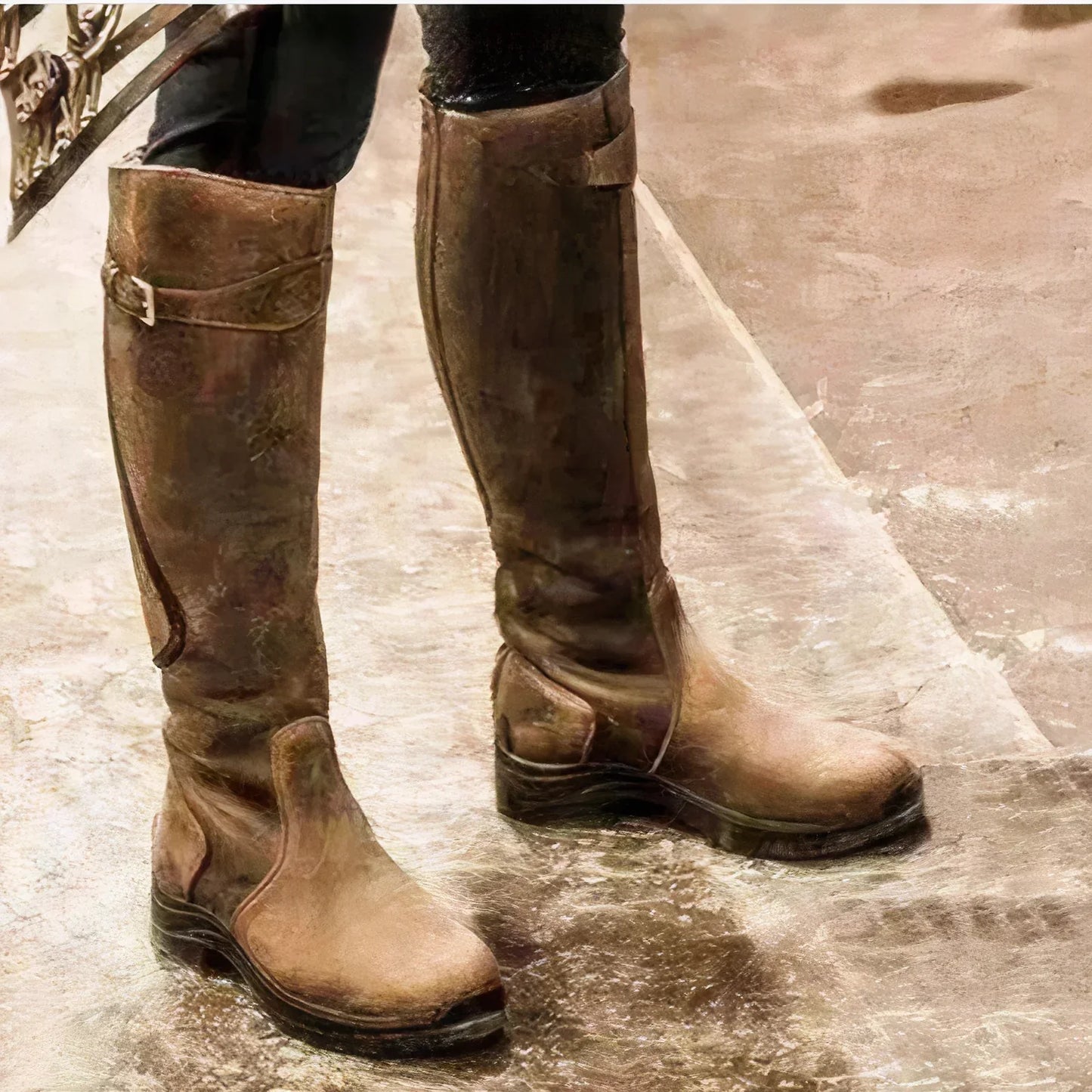 Wouter - Bottes Imperméables à la Mode avec Boucles Sous le Genou