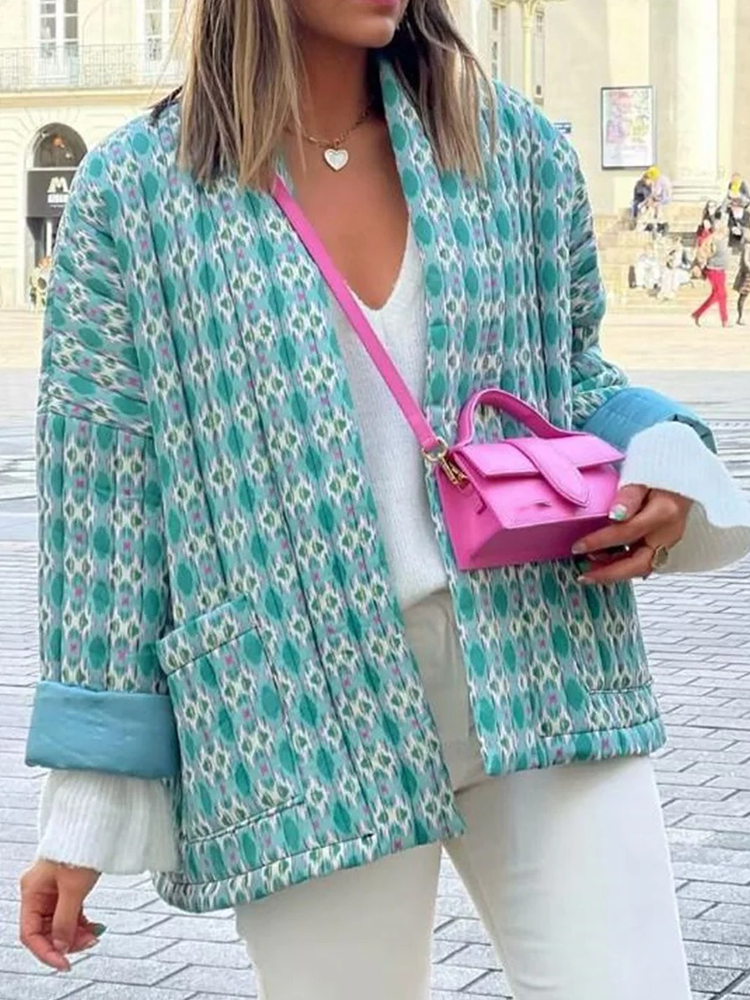Solène - Veste matelassée Femme | Veste en quilt avec imprimé | Veste élégante pour femme